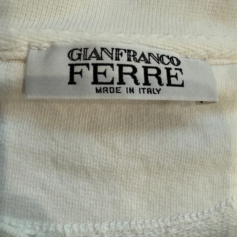 Gianfranco Ferre White Sweatshirt Pants Set Made‎ Italy Designer Loungewear XL